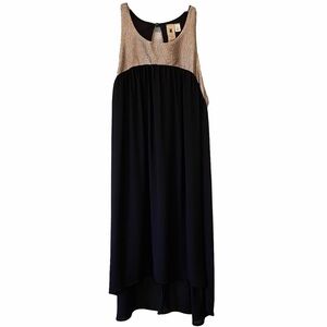 Needle & Thread Metallic & Black Sleeveless Dress Sz Small
